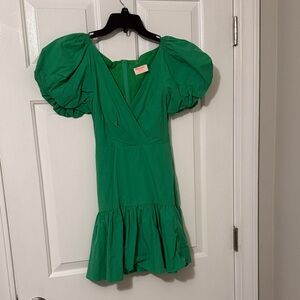 Showpo Green Puff Sleeve Dress